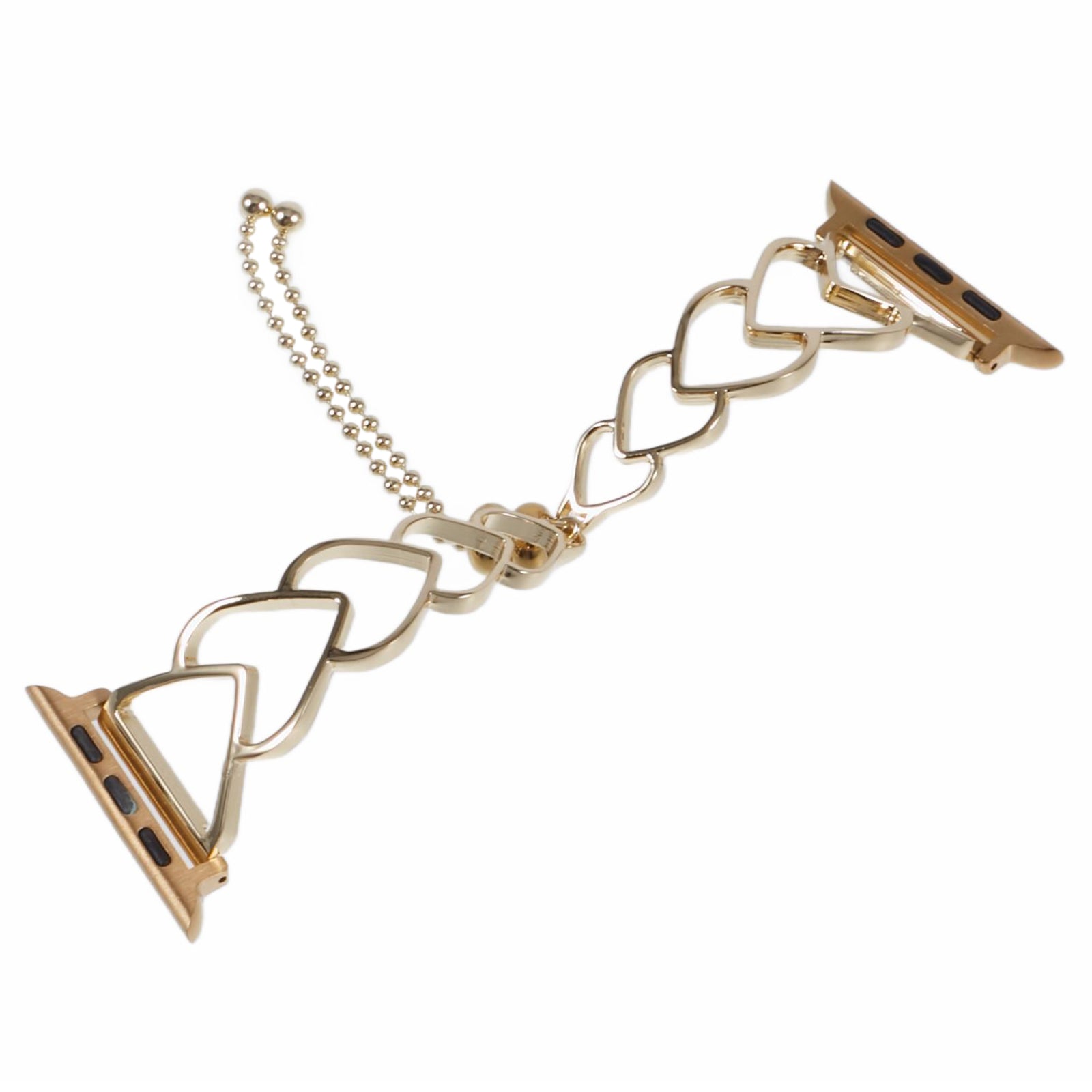 For Apple Watch Series 9 8 7 41mm  /  Series 6 5 4 SE SE (2022) SE (2023) 40mm  /  Series 3 2 1 38mm Heart Shape Steel Smart Watch Strap - Gold For Apple Watch Series 9 8 7 41mm  /  Series 6 5 4 SE SE (2022) SE (2023) 40mm  /  Series 3 2 1 38mm Heart Shape Steel Smart Watch Strap - Gold